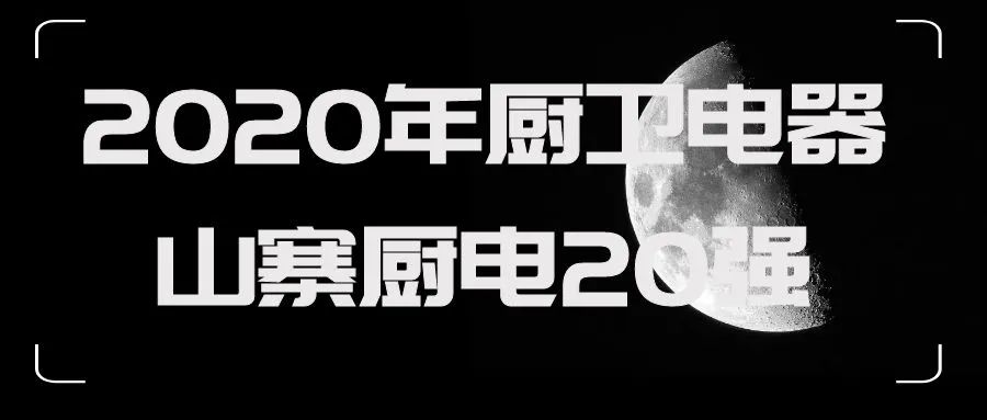 2020年山寨厨卫电器20强品牌出炉